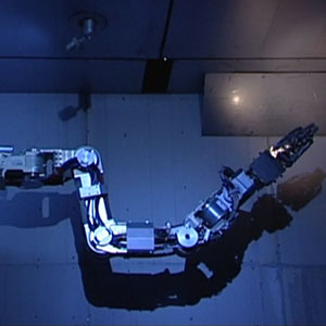 A MDA Corporation robotic system inspecting a nuclear reactor.