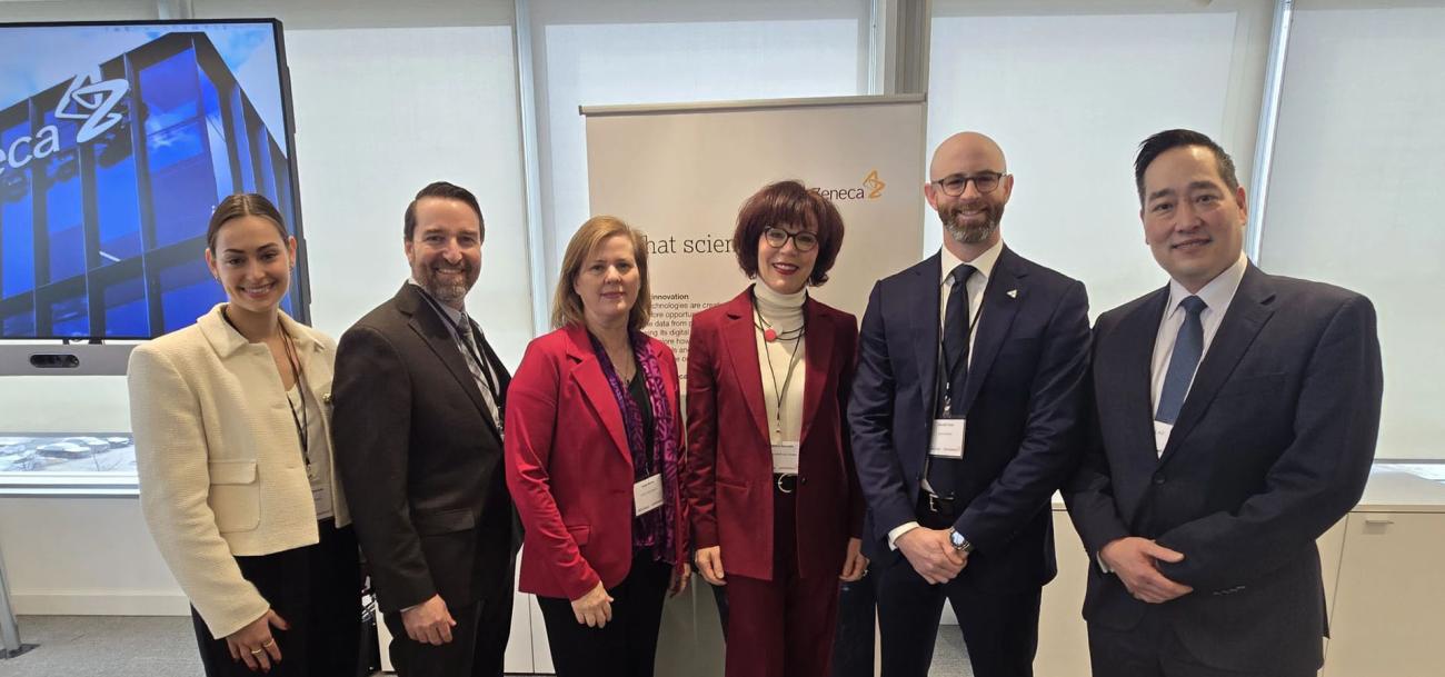 Photo of Invest Ontario team at AstraZeneca announcement.