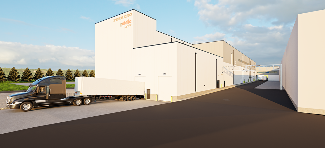 Rendering of Ferrero’s manufacturing facility in Brantford, Ontario