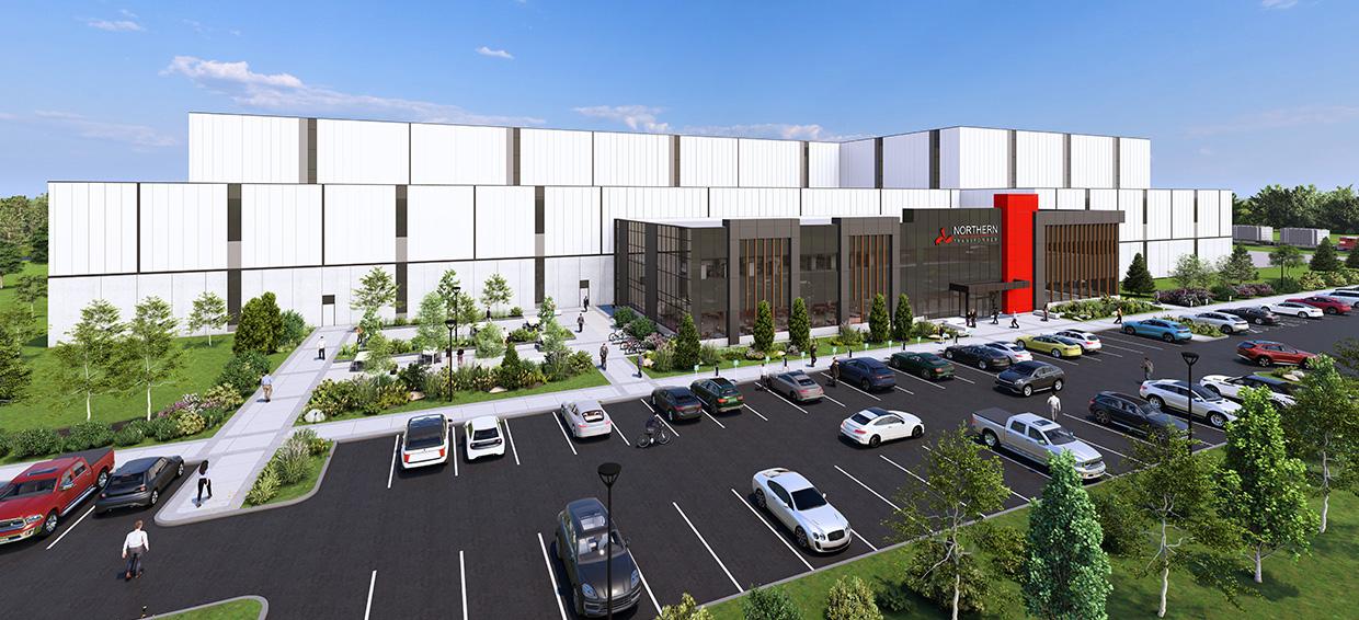Rendering of Northern Transformer’s new manufacturing facility in Innisfil, Ontario